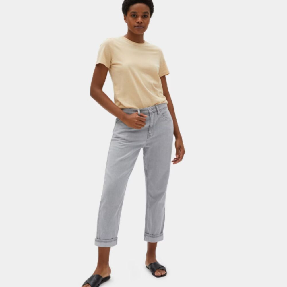Everlane Women's The Summer Jean Ash Gray Soft Relaxed Straight Denim Size 26R